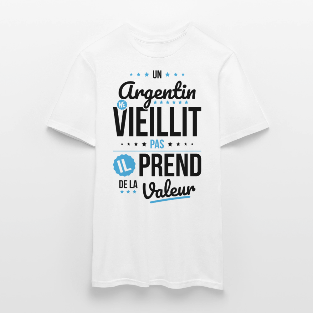 T-shirt Homme - Un Argentin ne vieillit pas - blanc