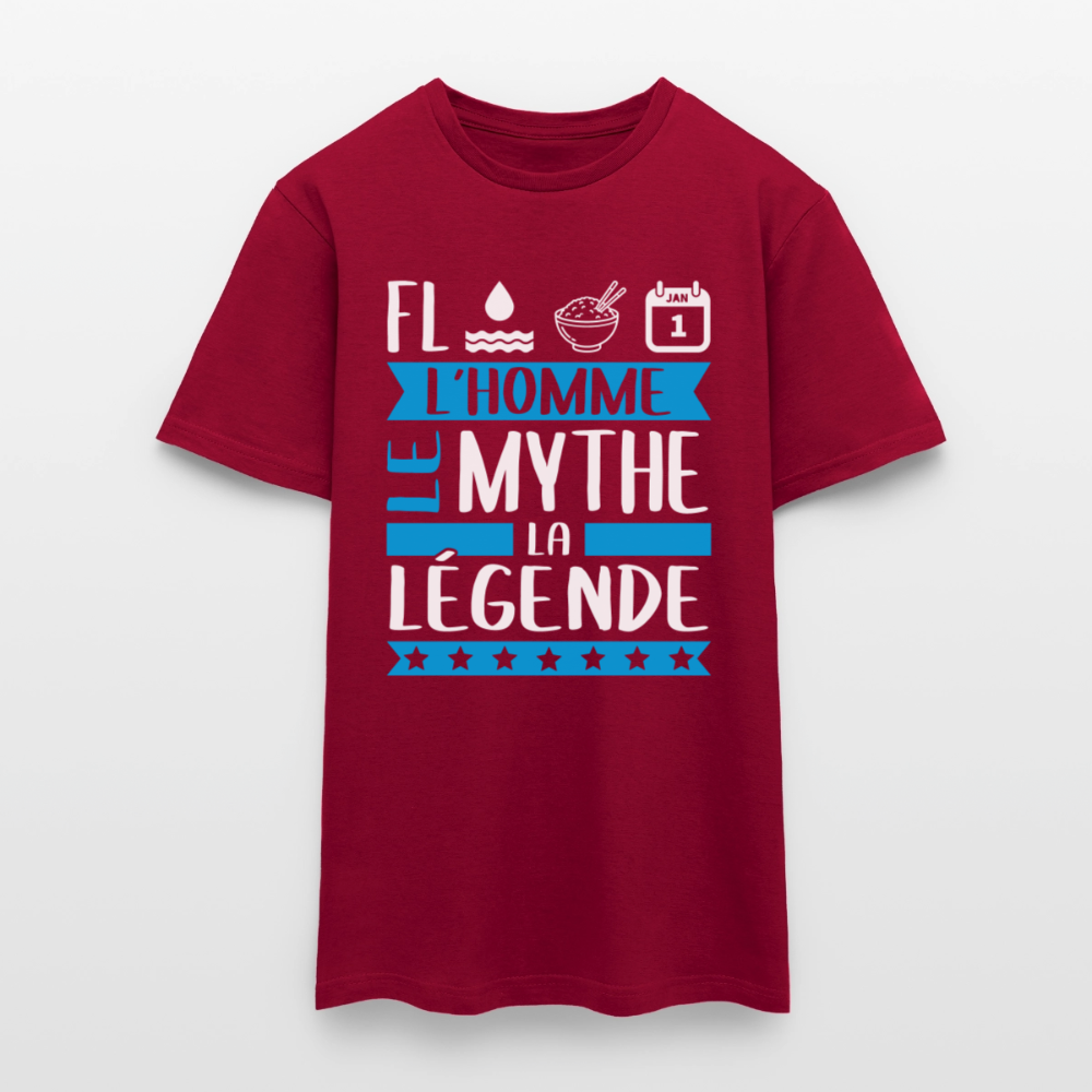 T-shirt homme Florian rébus – L’homme, le mythe, la légende - rouge brique