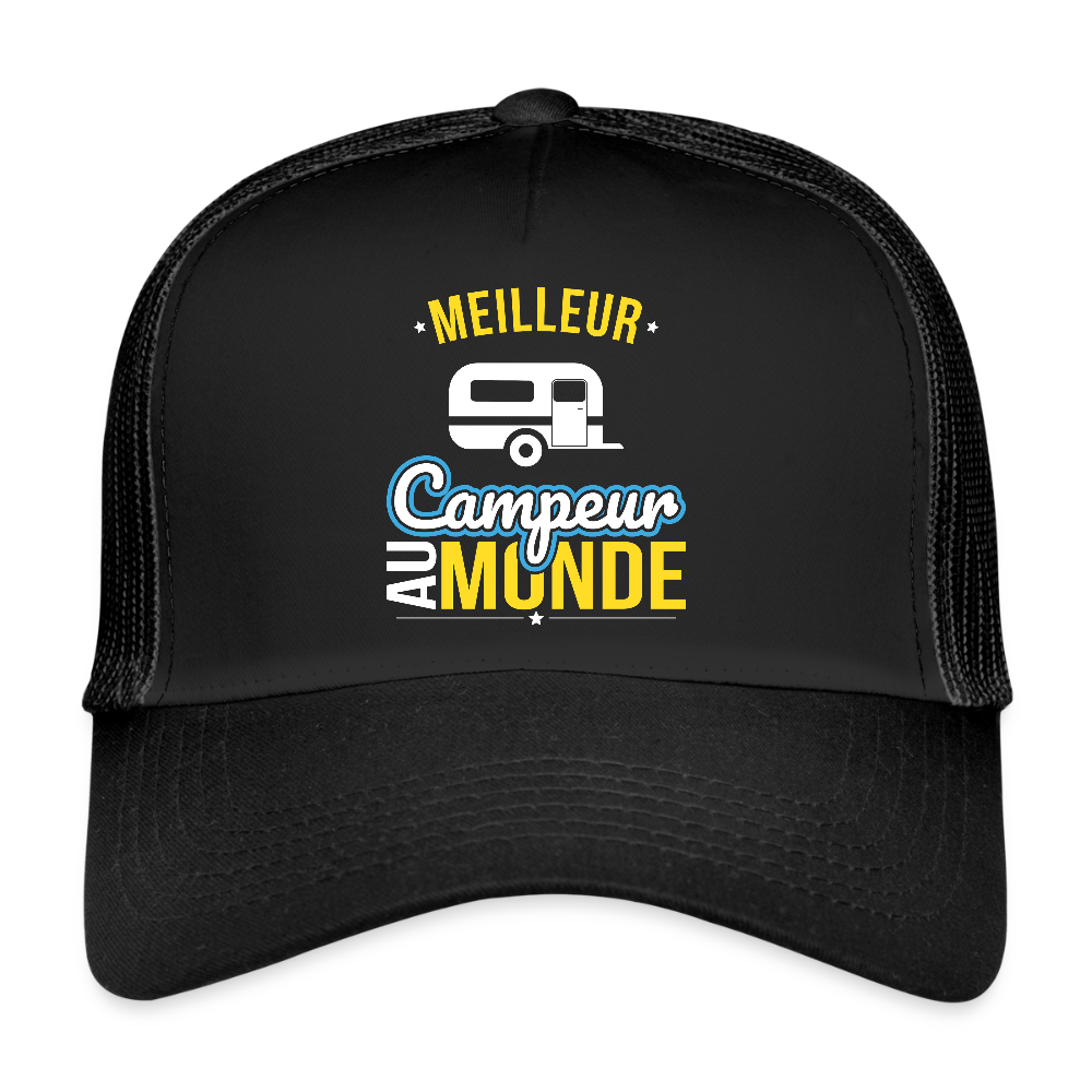 Casquette Trucker - Meilleur campeur au monde - noir/noir
