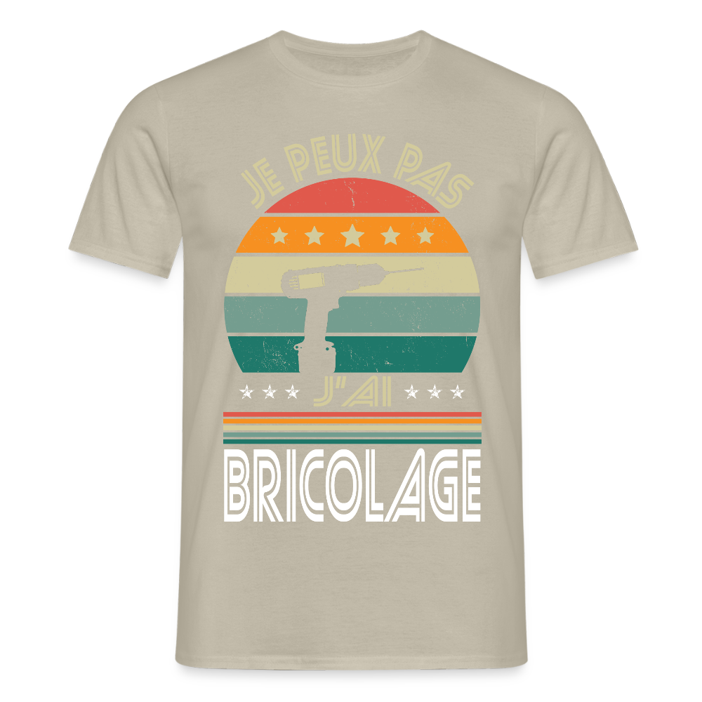 T-shirt Homme - Je peux pas j'ai Bricolage - beige sable