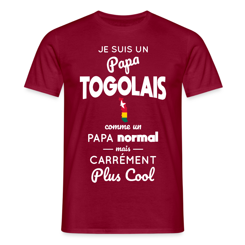 T-shirt Homme - Papa Togolais Plus Cool - rouge brique