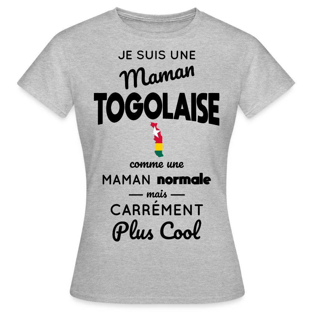 T-shirt Femme - Maman Togolaise plus cool - gris chiné