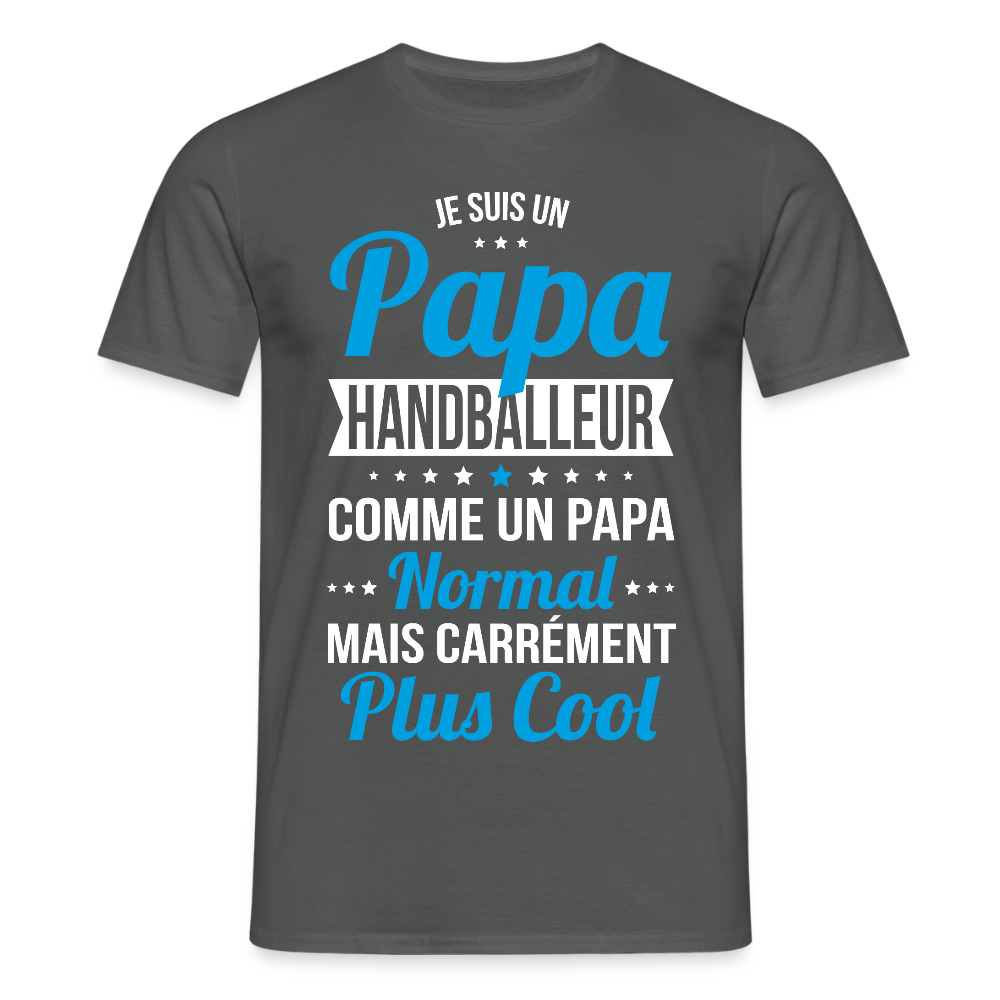 T-shirt Homme - Papa handballeur plus cool - charbon
