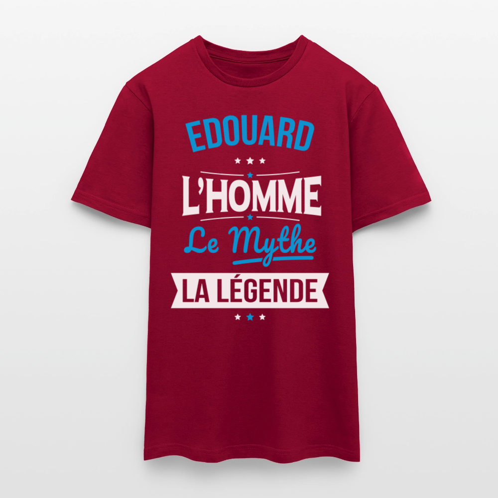 T-shirt Homme - Edouard - l'Homme - le Mythe - la Légende - rouge brique