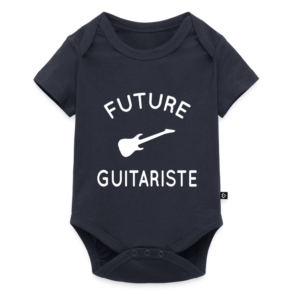 Body Bébé bio manches courtes - Future guitariste - bleu marine