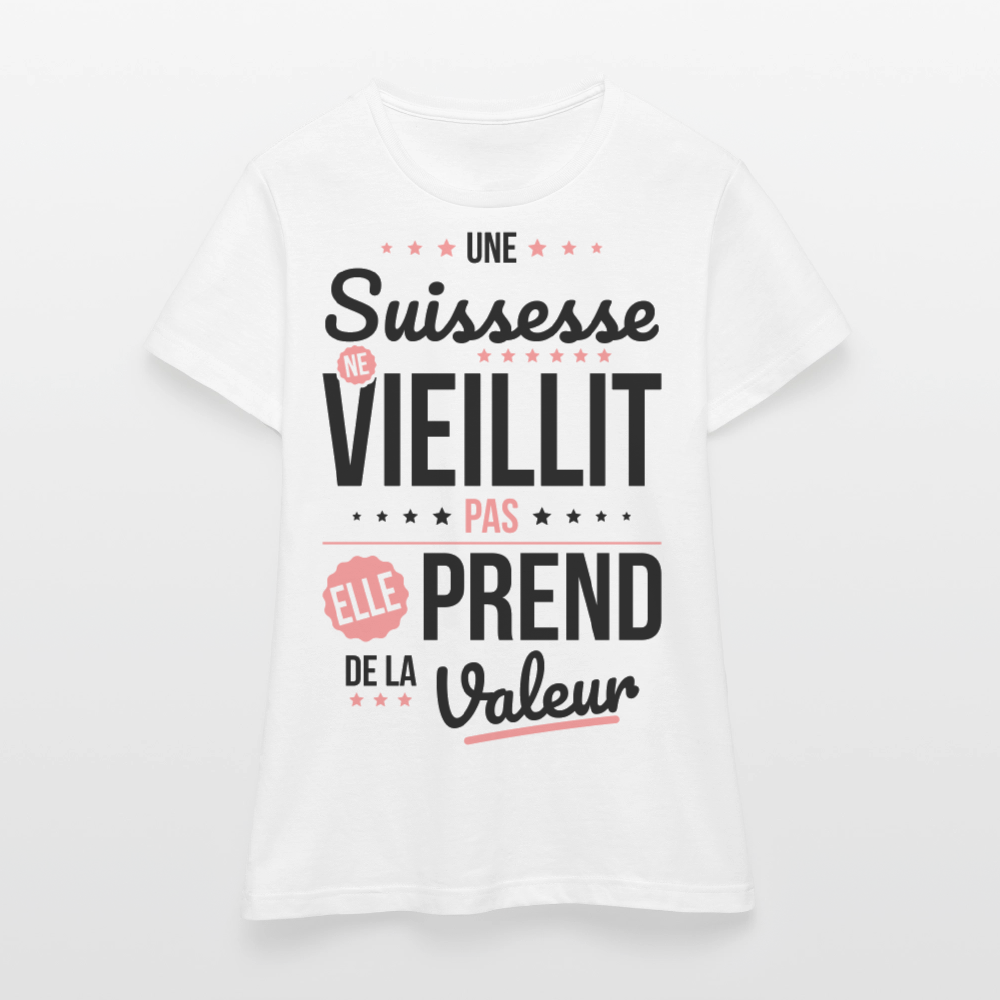 T-shirt Femme - Une Suissesse ne vieillit pas - blanc