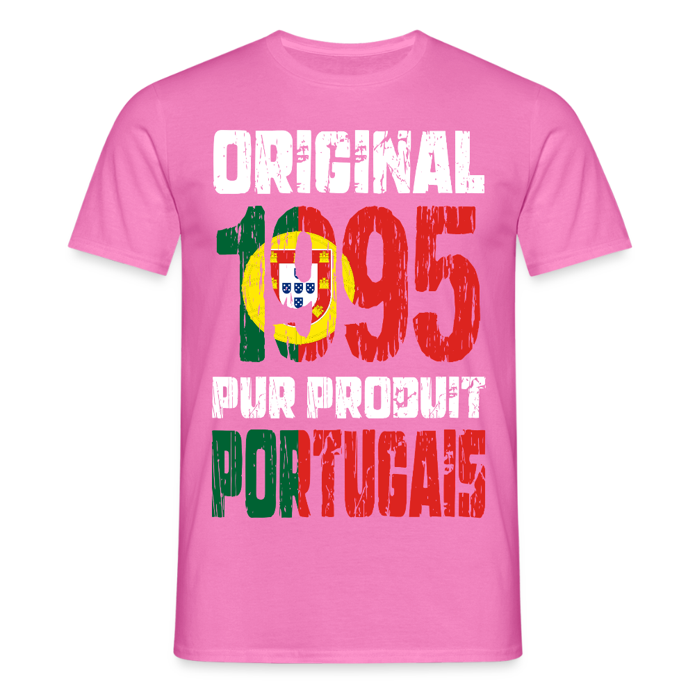 T-shirt Homme - Anniversaire 30 Ans - Original 1995 - Pur produit Portugais - rose