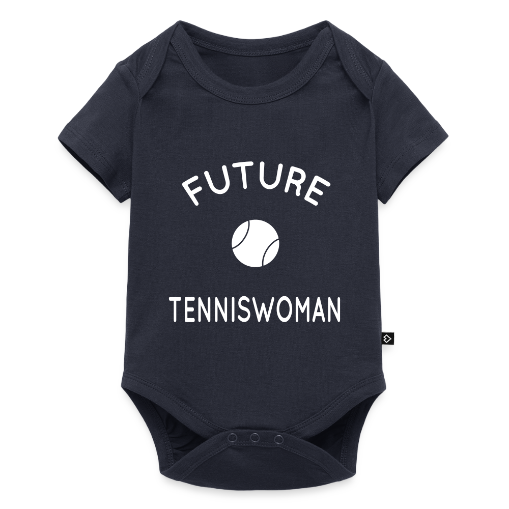 Body Bébé bio manches courtes - Future tenniswoman - bleu marine