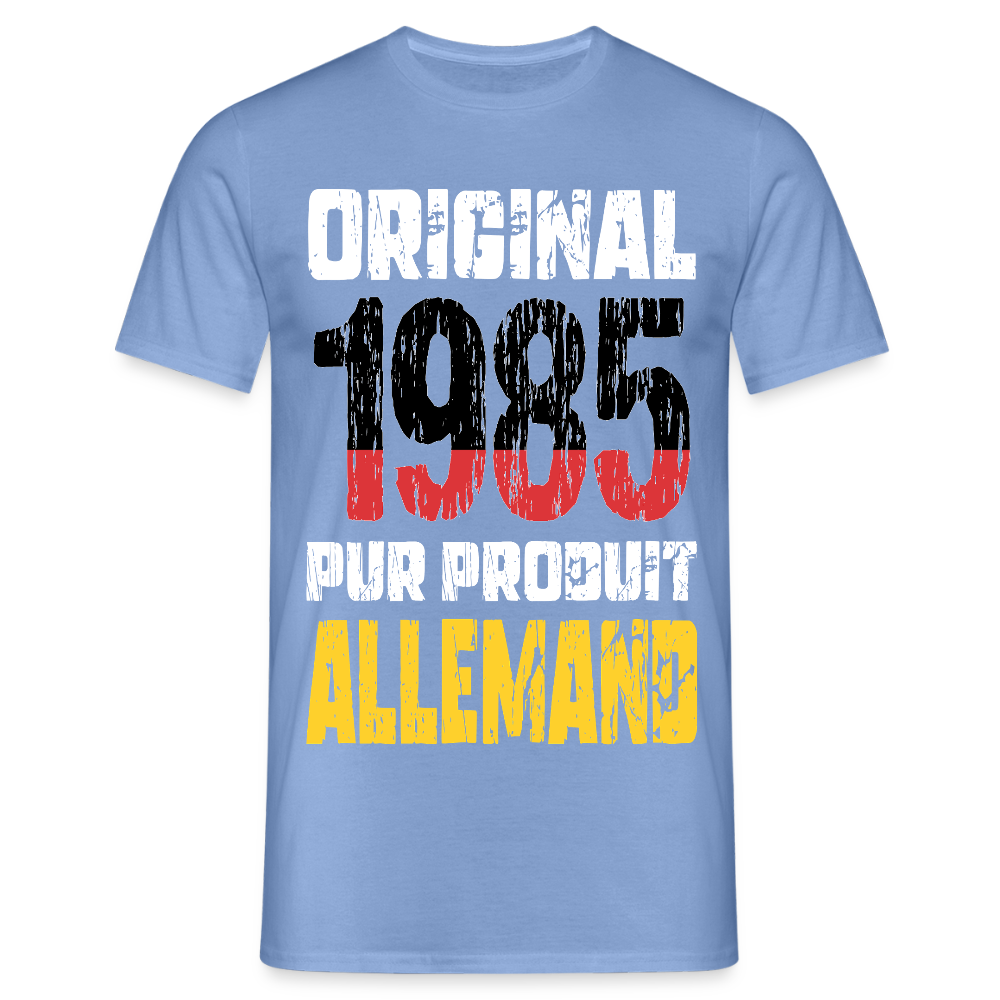 T-shirt Homme - Anniversaire 40 Ans - Original 1985 - Pur produit Allemand - carolina blue