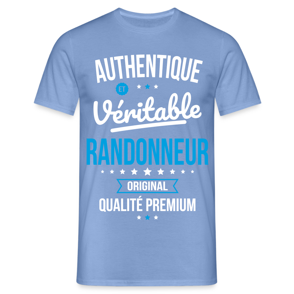 T-shirt Homme - Authentique et véritable Randonneur - carolina blue