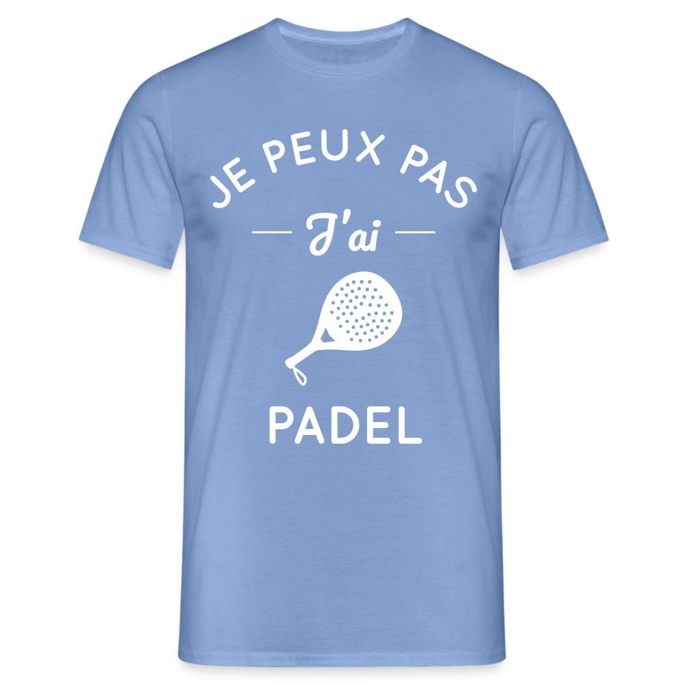 T-shirt padel Homme original - Je peux pas j'ai padel - carolina blue