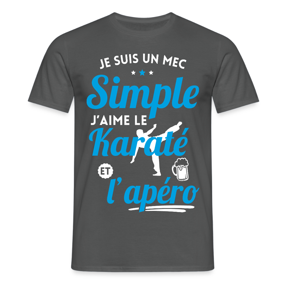 T-shirt Homme - J'aime le karaté et l'apéro - charbon