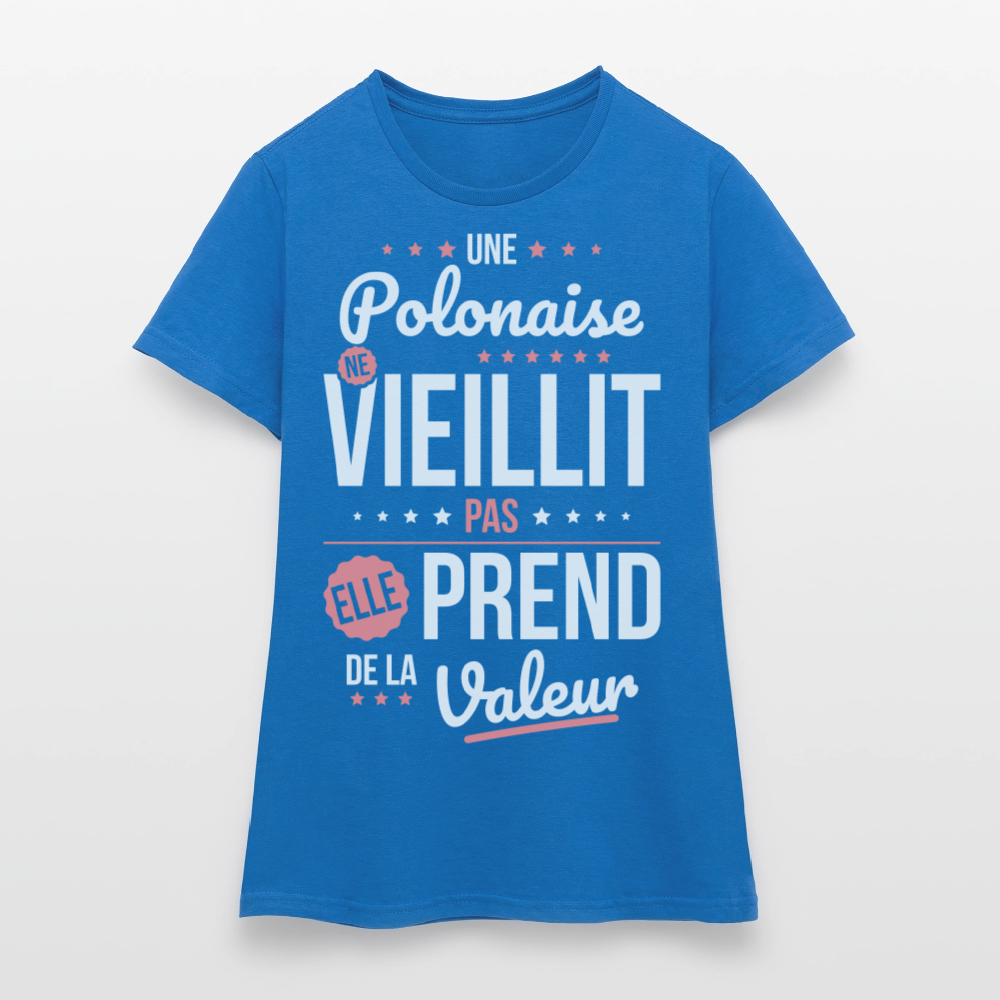 T-shirt Femme - Une Polonaise ne vieillit pas - bleu royal
