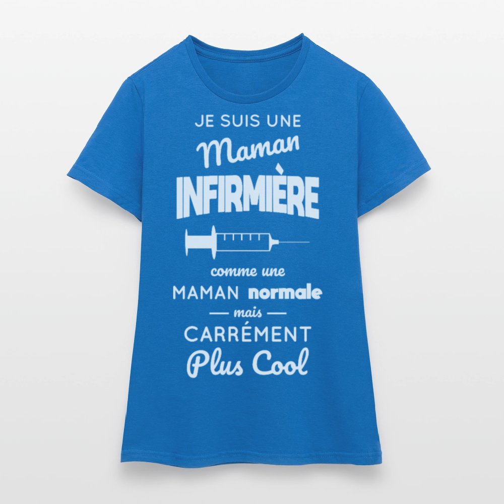 T-shirt Femme - Maman infirmière plus cool - bleu royal
