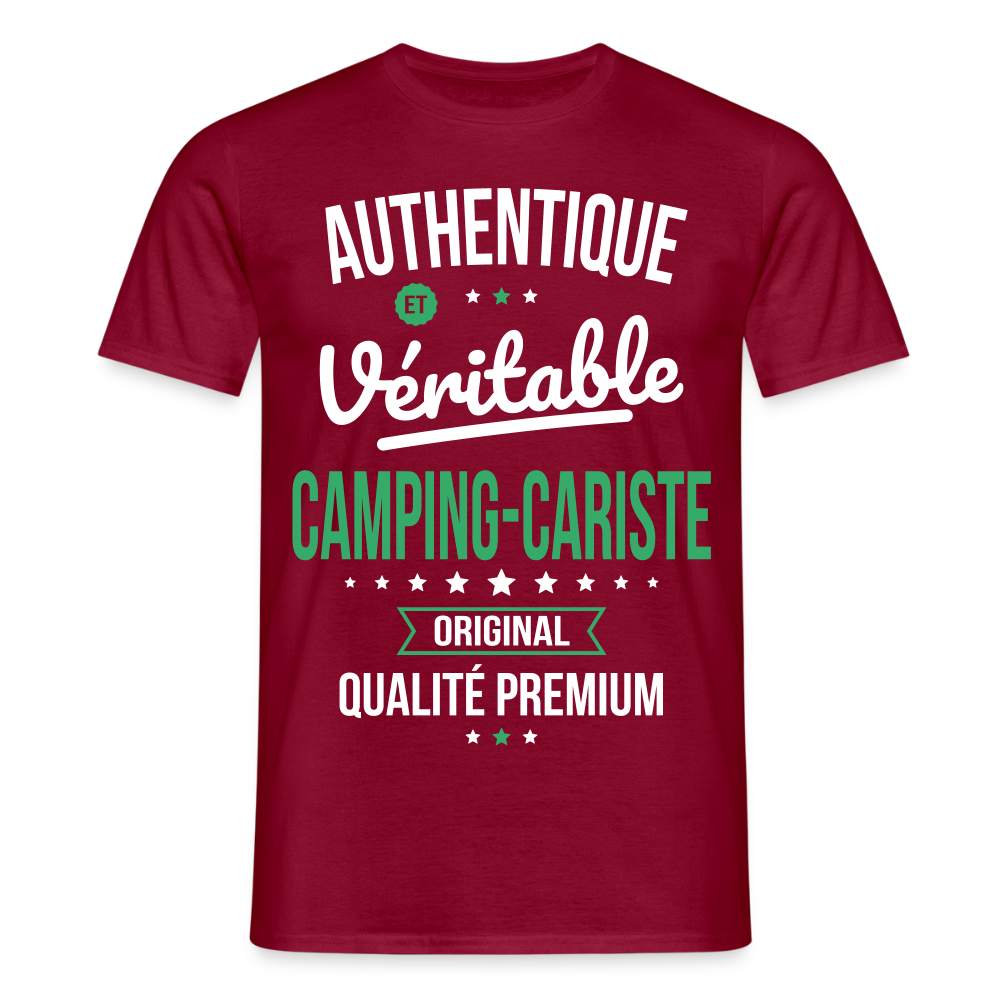 T-shirt Homme - Authentique et véritable Camping-Cariste - rouge brique