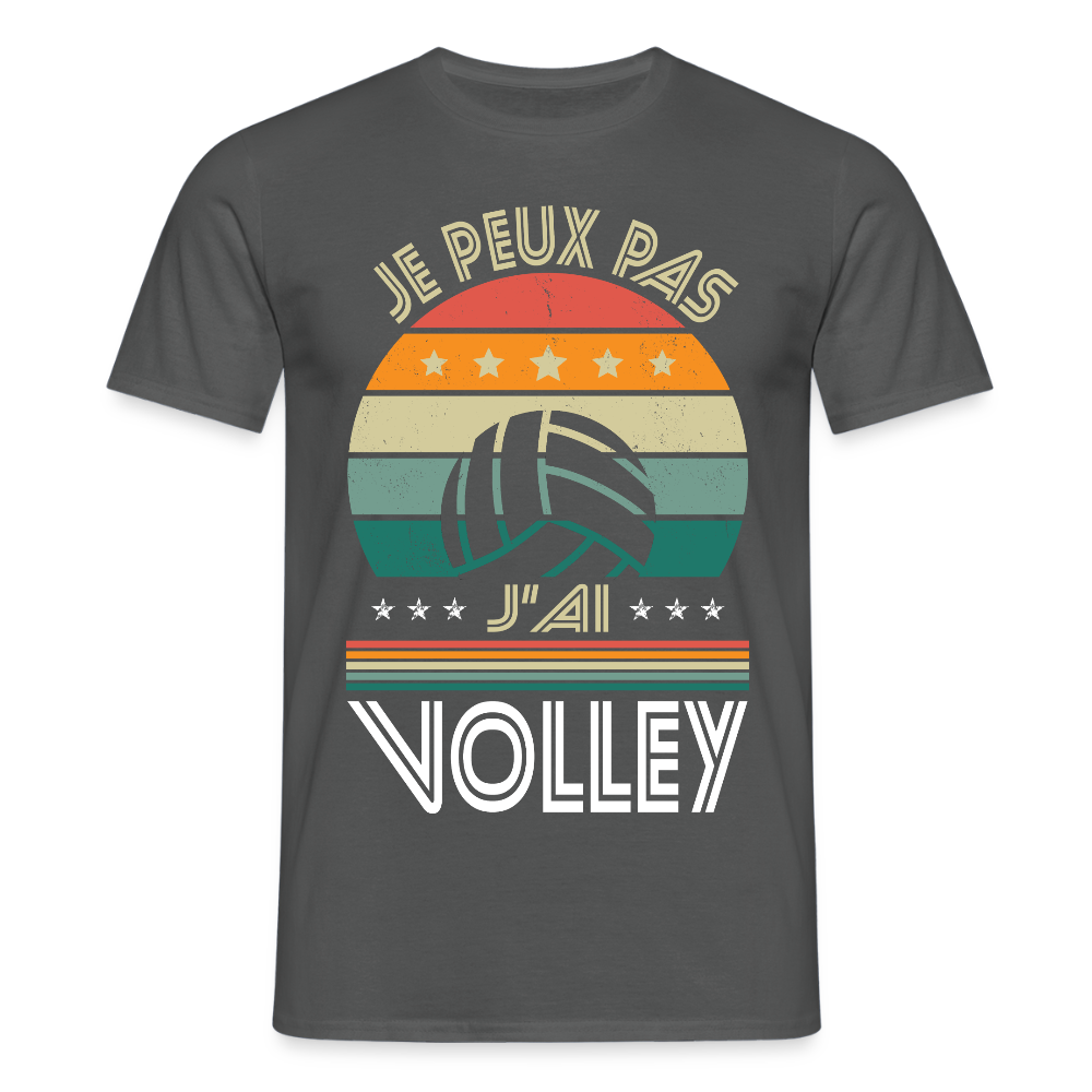T-shirt Homme - Je peux pas j'ai Volley - charbon