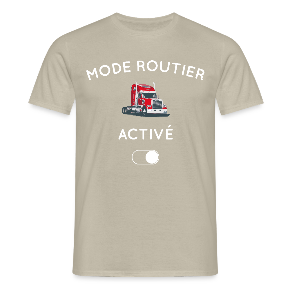T-shirt Homme - Mode routier activé - beige sable