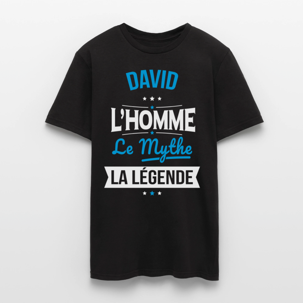 T-shirt Homme - David - l'Homme - le Mythe - la Légende - noir