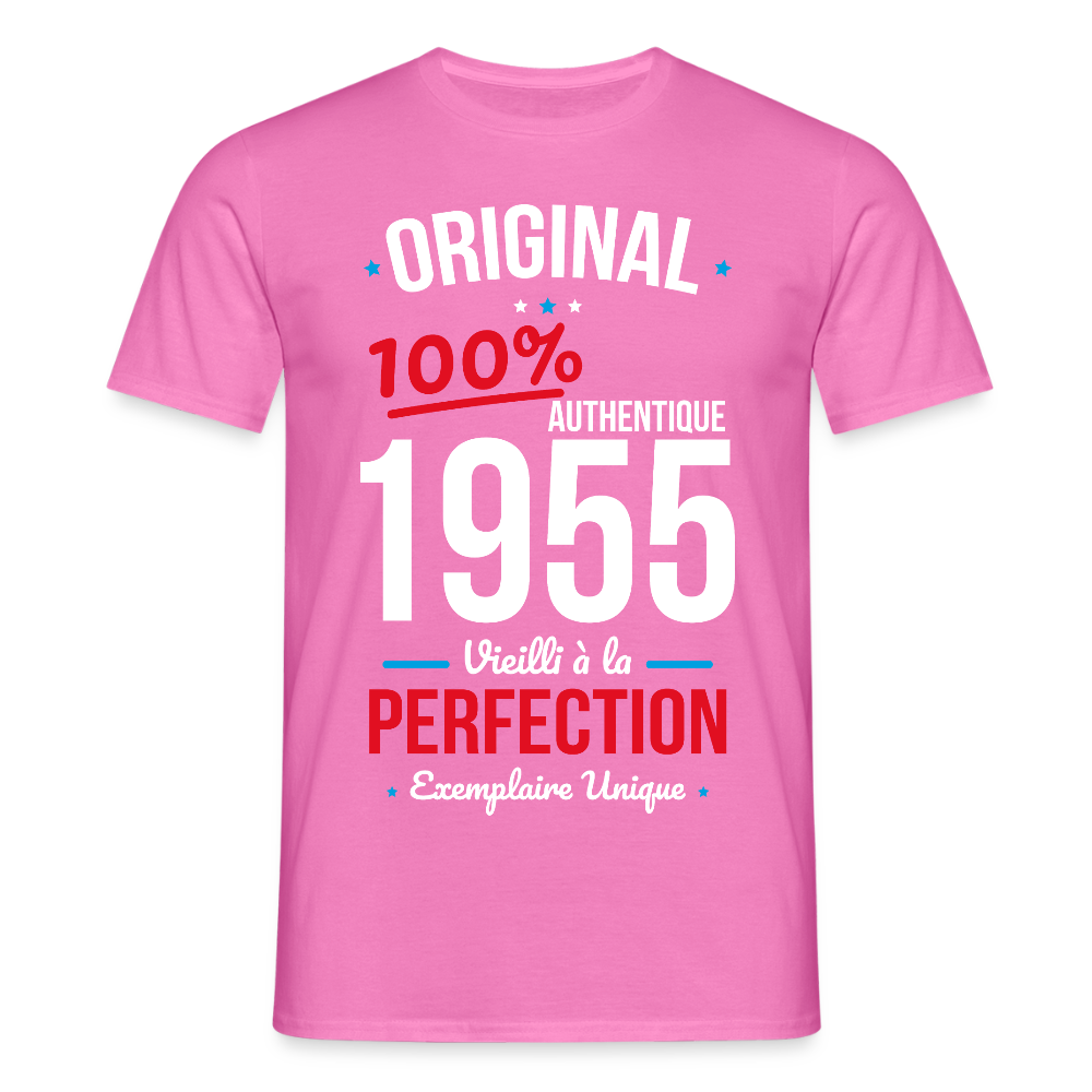 T-shirt Homme - Anniversaire 70 Ans - Original 1955 - rose