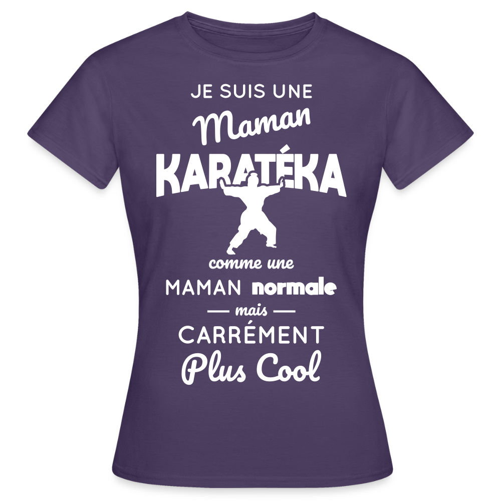 T-shirt Femme - Maman karatéka plus cool - violet foncé
