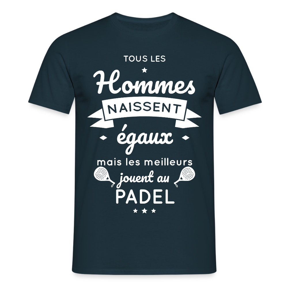 T-shirt Homme - Les Meilleurs Jouent Au Padel - marine