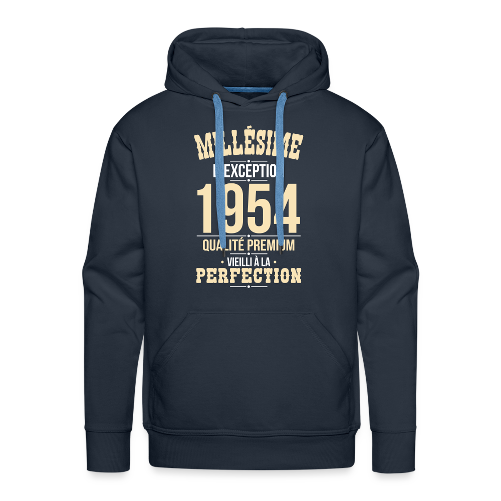 Sweat à capuche Premium Homme - Anniversaire 71 Ans - Millésime 1954 - marine