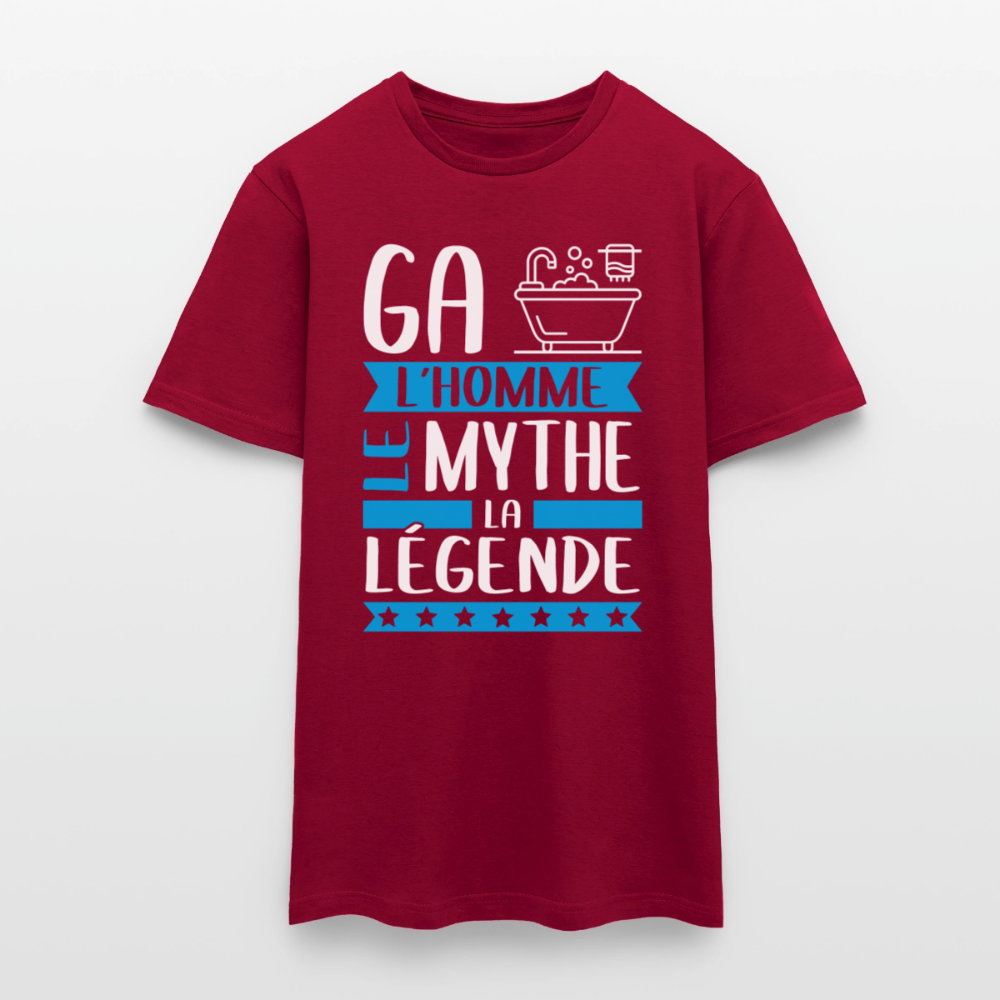 T-shirt homme Gabin rébus – L’homme, le mythe, la légende - rouge brique