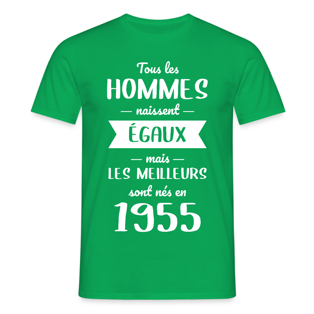 T-shirt Homme - Anniversaire 70 Ans - Les meilleurs sont nés en 1955 - vert