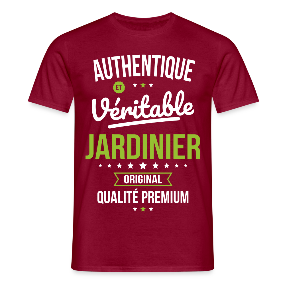 T-shirt Homme - Authentique et véritable Jardinier - rouge brique