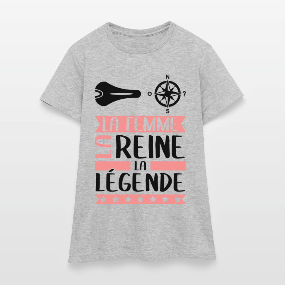 T-shirt femme coloris clair Céleste rébus – La femme, la reine, la légende - gris chiné