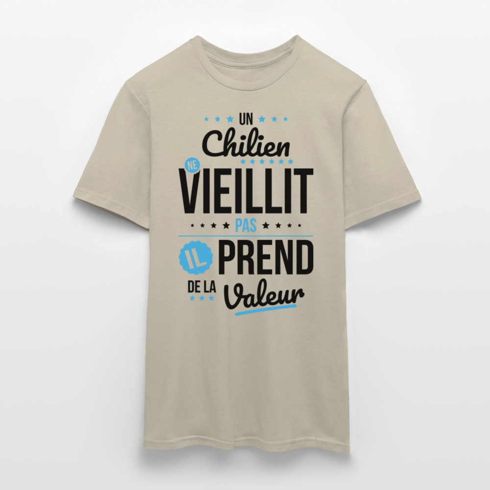 T-shirt Homme - Un Chilien ne vieillit pas - beige sable