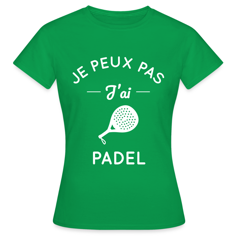 T-shirt padel Femme original- Je peux pas j'ai padel - vert