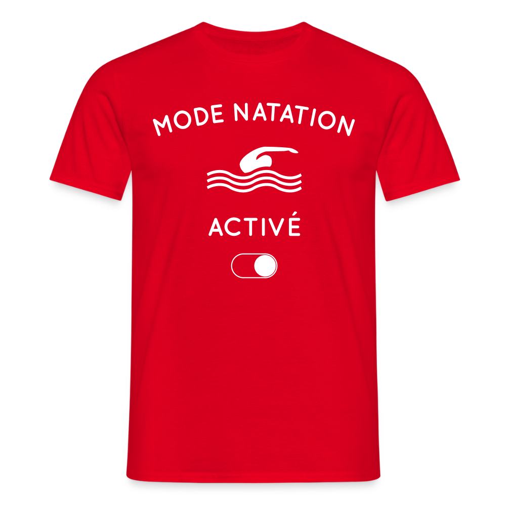 T-shirt Homme - Mode natation activé - rouge