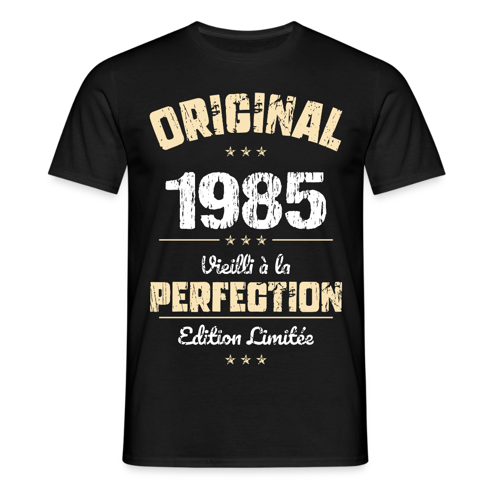 T-shirt Homme - Anniversaire 40 Ans - Original 1985 - noir