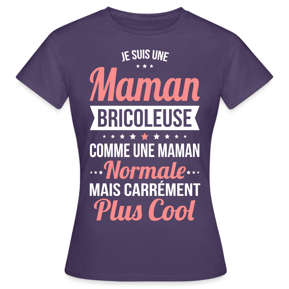 T-shirt Femme - Maman bricoleuse plus cool - violet foncé