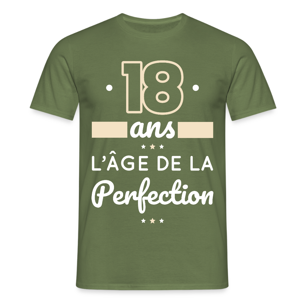 T-shirt Homme - 18 ans l'âge de la perfection - vert militaire