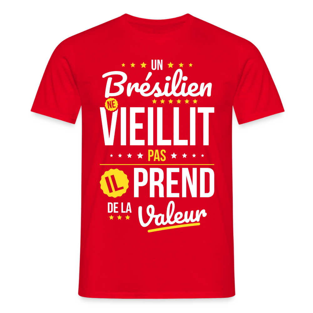 T-shirt Homme - Un Brésilien ne vieillit pas - rouge