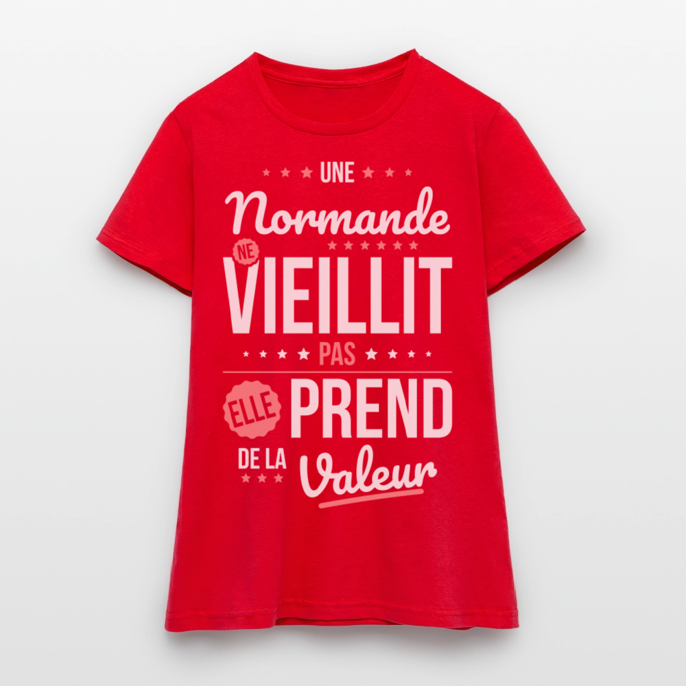 T-shirt Femme - Une Normande ne vieillit pas - rouge