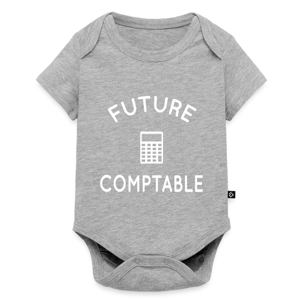 Body Bébé bio manches courtes - Future comptable - gris chiné