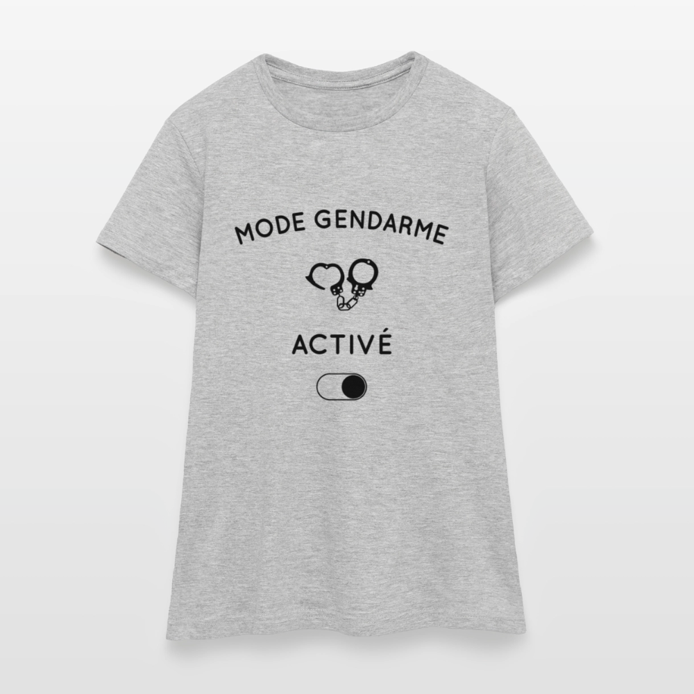T-shirt Femme coloris clair - Mode gendarme activé - gris chiné
