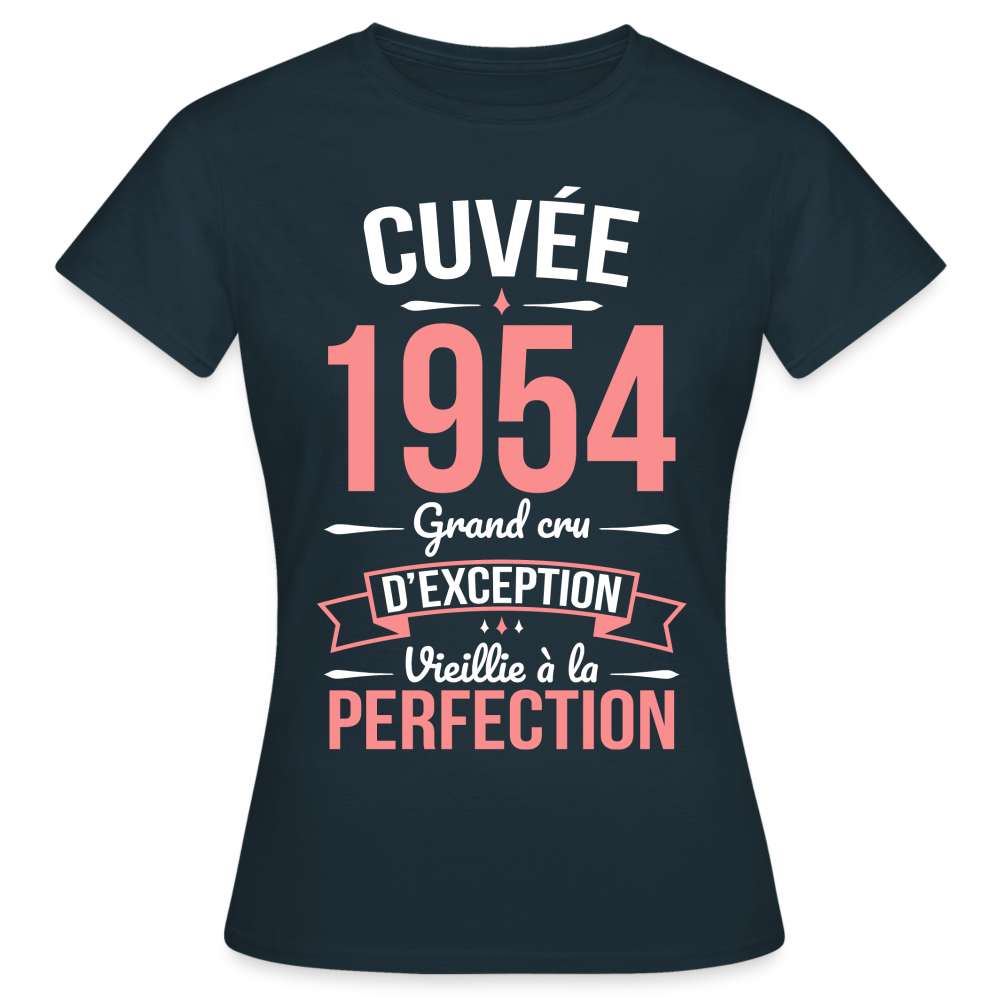 T-shirt Femme - Anniversaire 71 Ans - Cuvée 1954 - marine