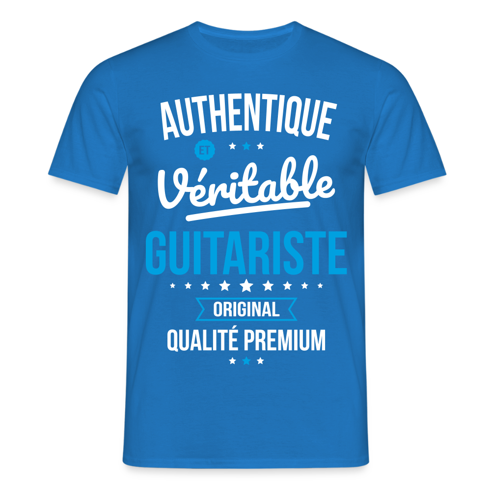 T-shirt Homme - Authentique et véritable Guitariste - bleu royal