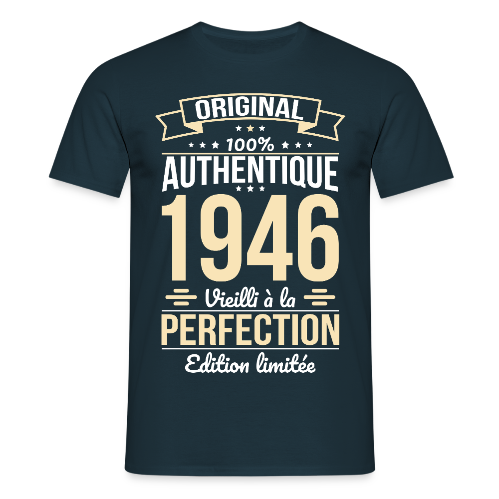T-shirt anniversaire homme 80 ans – Original 1946 - marine