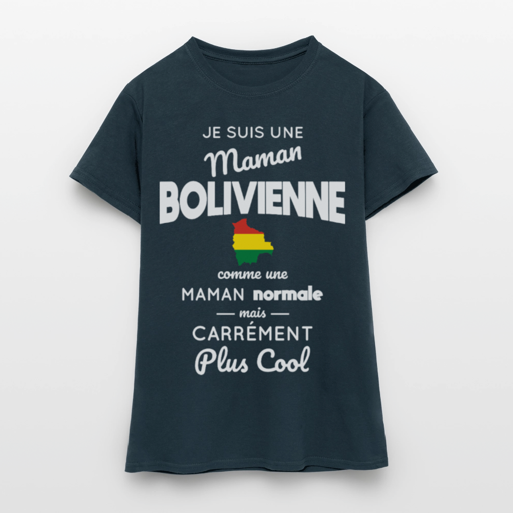 T-shirt Femme - Maman Bolivienne plus cool - marine