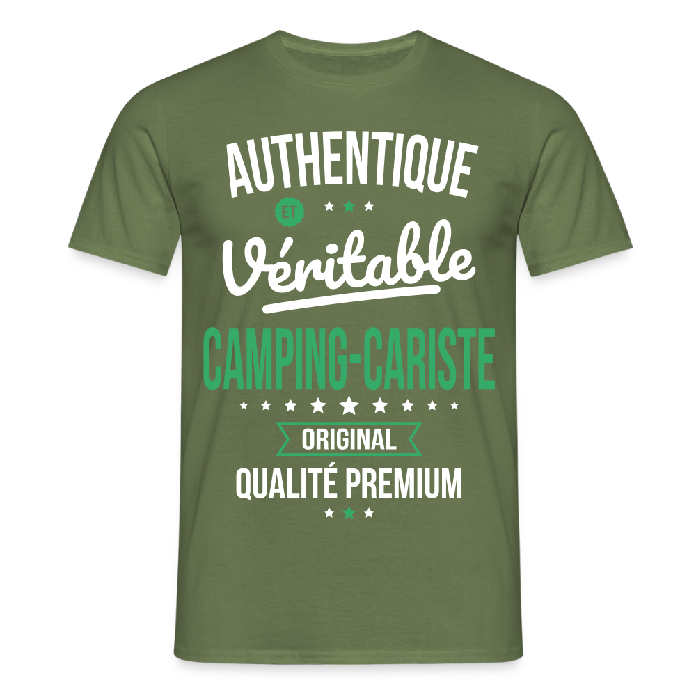 T-shirt Homme - Authentique et véritable Camping-Cariste - vert militaire