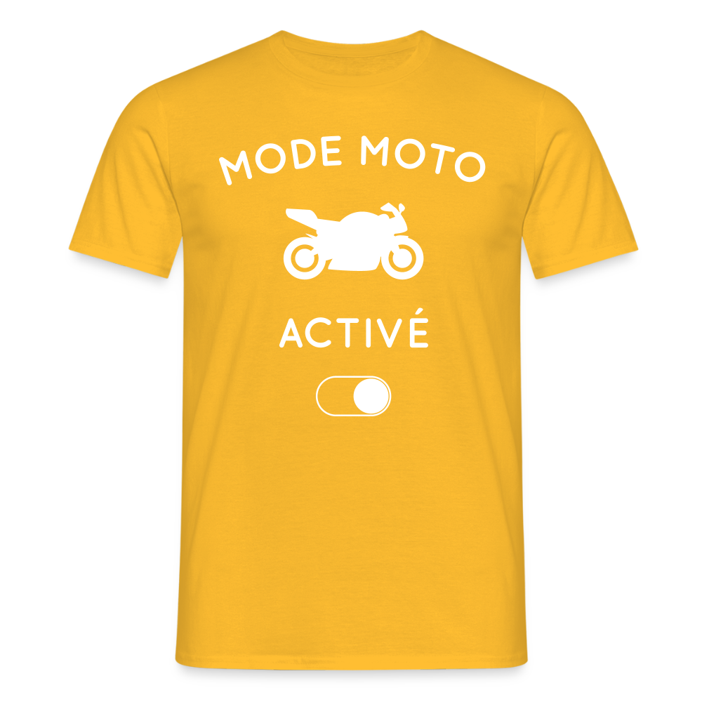 T-shirt Homme - Mode moto activé - jaune
