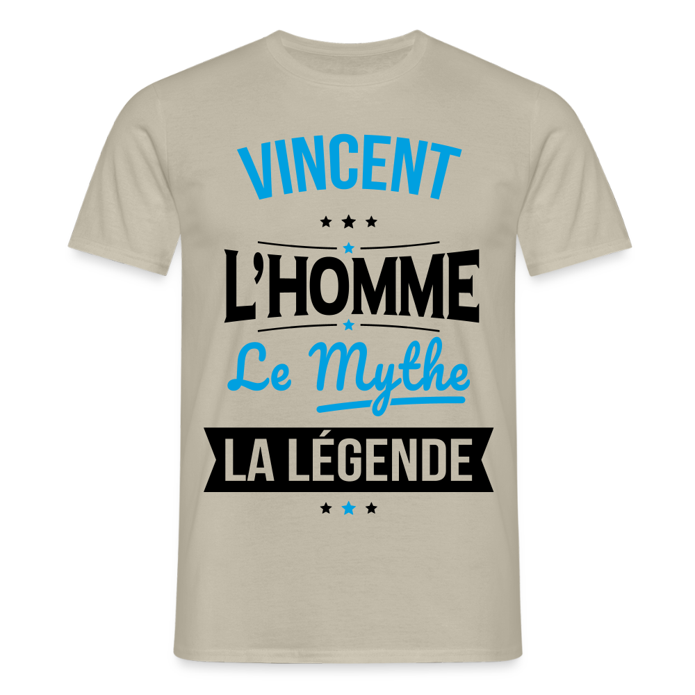 T-shirt Homme - Vincent - l'Homme - le Mythe - la Légende - beige sable