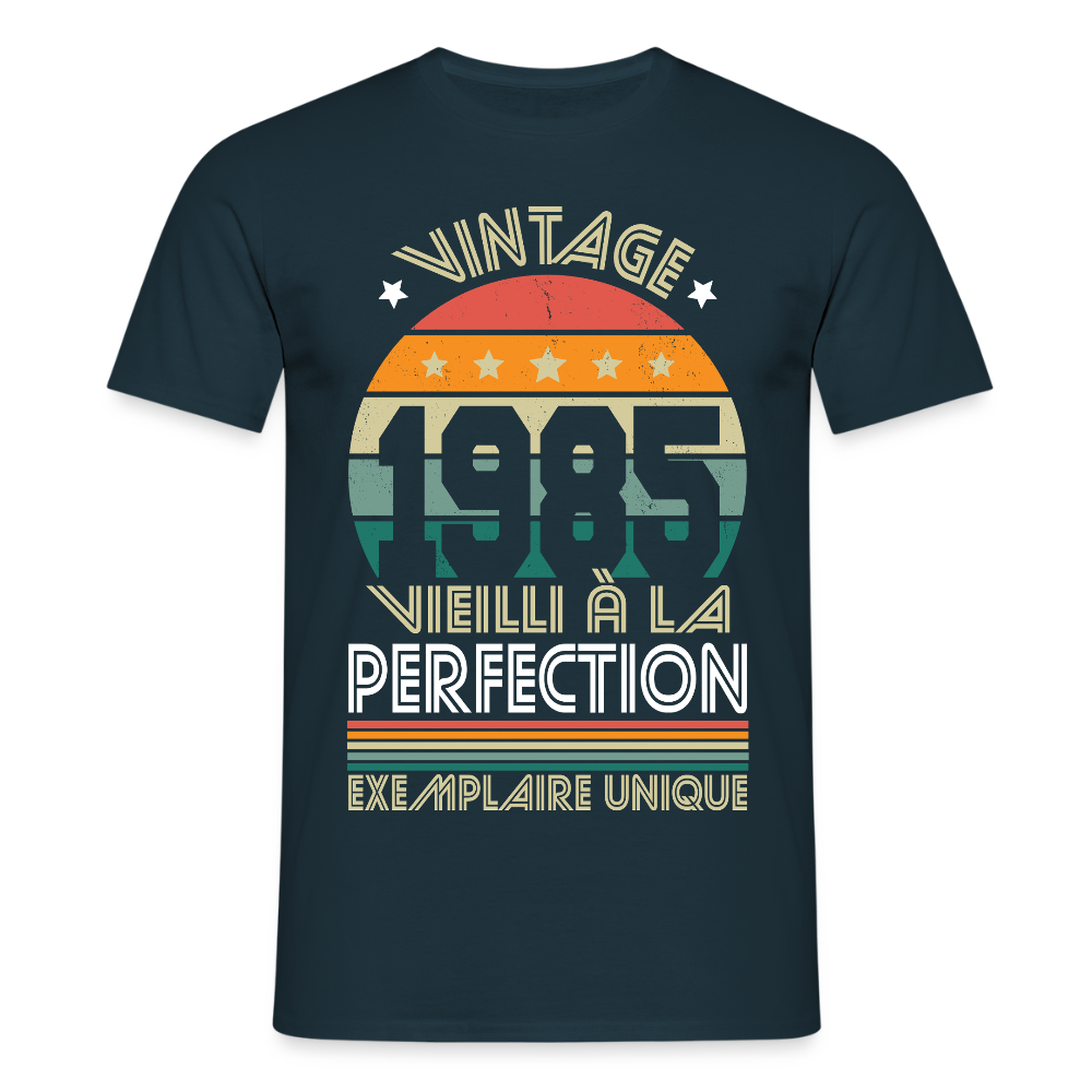 T-shirt Homme - Anniversaire 40 Ans - Vintage 1985 - marine