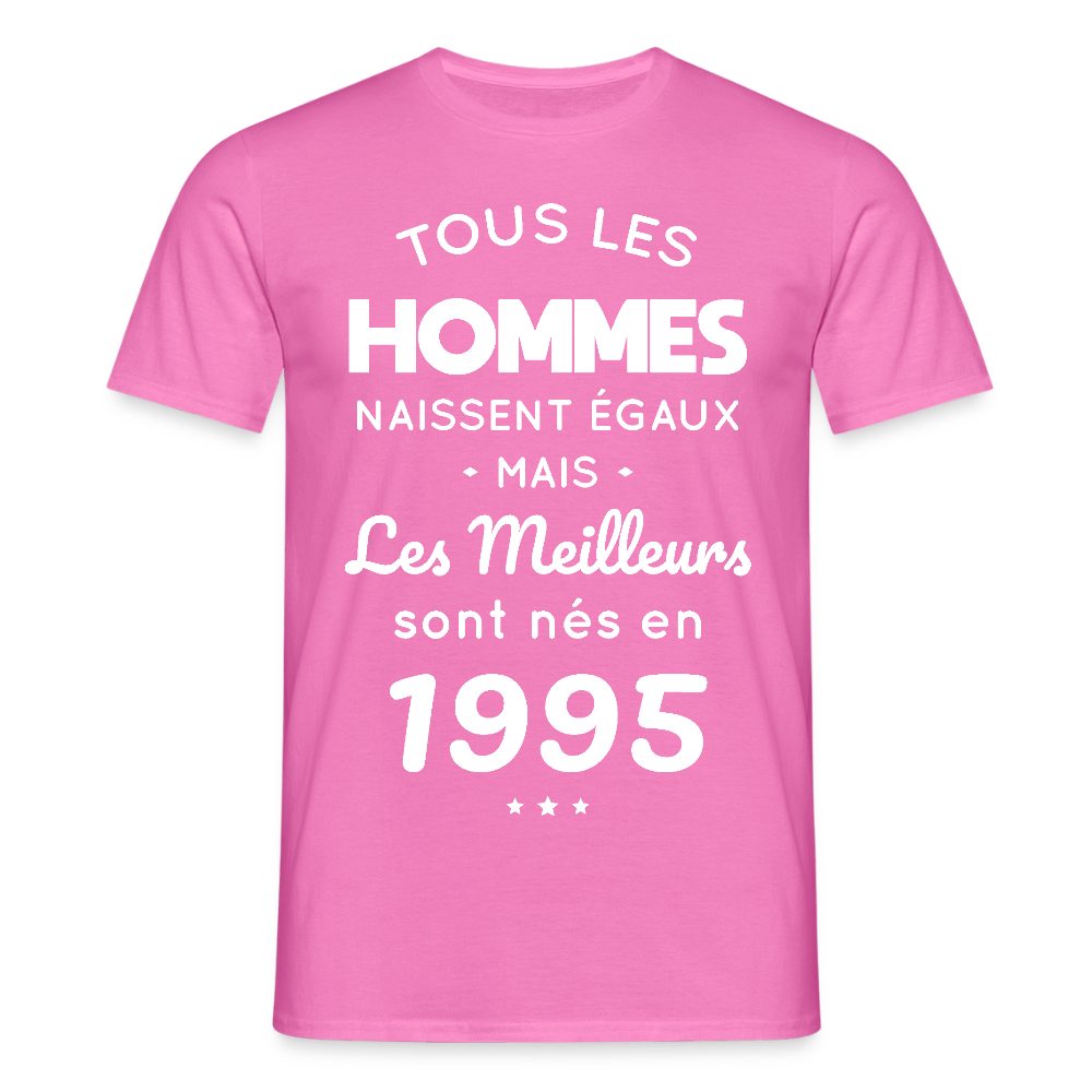T-shirt Homme - Anniversaire 30 Ans - Les meilleurs sont nés en 1995 - rose