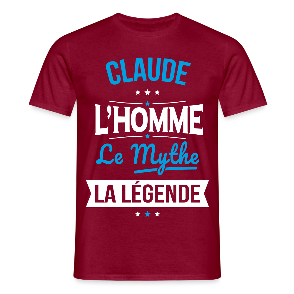 T-shirt Homme - Claude - l'Homme - le Mythe - la Légende - rouge brique